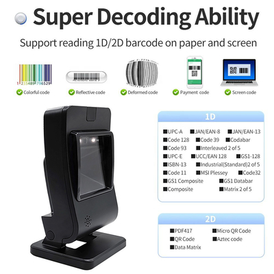 ODM Platform Barcode Scanner QR Code Desktop Bar Code Reader for Supermarket Store Auto Sense Data Matrix Reader