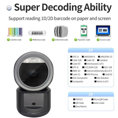 RiCODE 2024 New 2D QR Code Barcode Scanner Desktop Handsfree Table Top Code Reader With Ultra High Performance