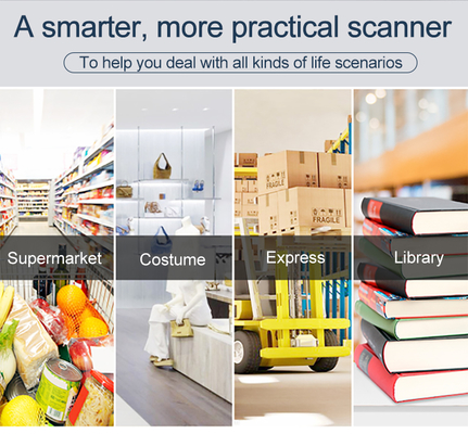 High Speed Handheld Barcode Scanning Gun 2D QR Code Wireless Barcode Scanner