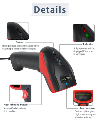 AK18H Mobile Payment QR Bar Code Reader Wired USB Portable Handheld 1D 2D QRcode Barcode Scanner for Android Tablet PDA